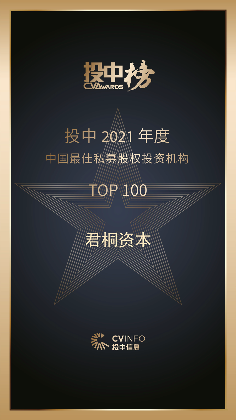 2投中2021年度中国最佳私募股权投资机构-top100-君桐资本